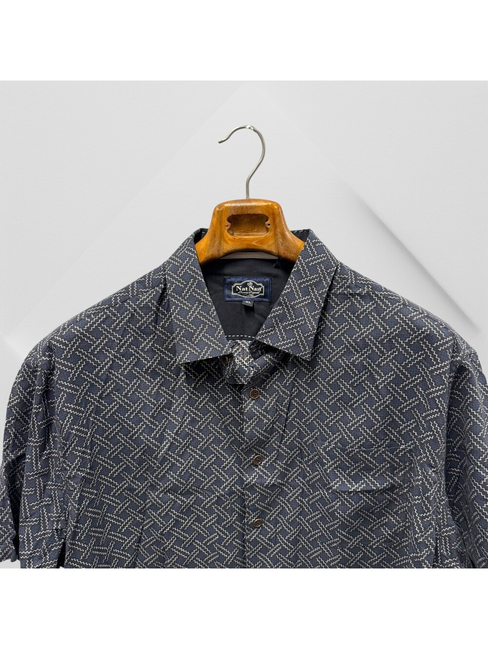 Nat Nast Luxury  Originals Shirt Men’s XL 70% Silk  Short Sleeve Button Down